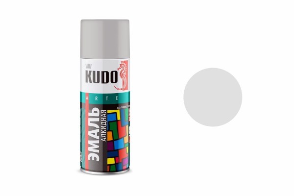 Аэрозольная алкидная краска Kudo KU-1017 светло-серая (520 мл)